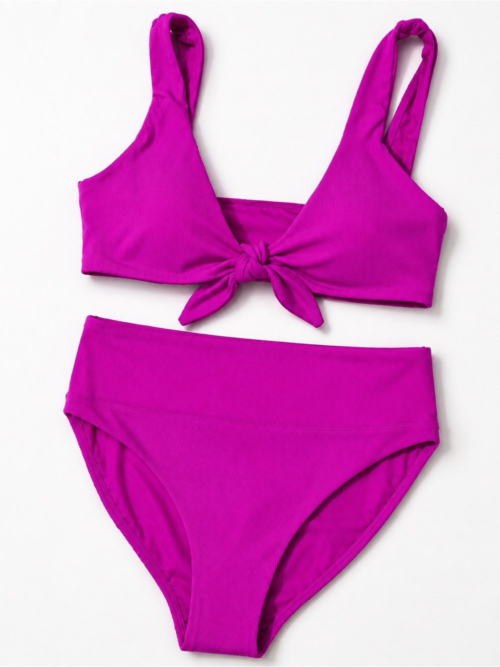 NWT WILO The Label Tie Front Bikini Set Small Sweet Rose Violet Pink